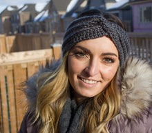 Load image into Gallery viewer, "STORM" TWIST KNOT CROCHET HEADBAND