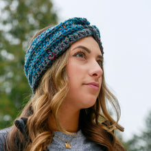 Load image into Gallery viewer, "SAPHIRE" TWIST KNOT CROCHET HEADBAND