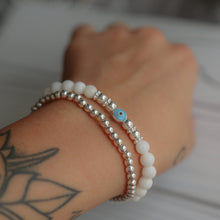 Load image into Gallery viewer, WHITE EVIL EYE STACK