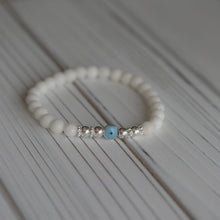 Load image into Gallery viewer, WHITE EVIL EYE STACK