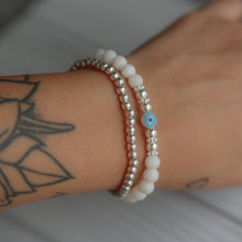 Load image into Gallery viewer, WHITE EVIL EYE BRACELET