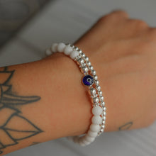 Load image into Gallery viewer, WHITE EVIL EYE STACK