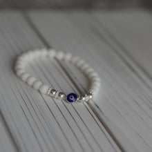 Load image into Gallery viewer, WHITE EVIL EYE STACK