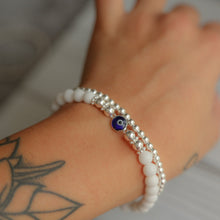Load image into Gallery viewer, WHITE EVIL EYE STACK