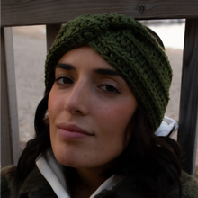 Load image into Gallery viewer, "OLIVE" TWIST KNOT CROCHET HEADBAND