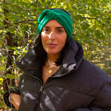 Load image into Gallery viewer, "EMERALD" TWIST KNOT CROCHET HEADBAND