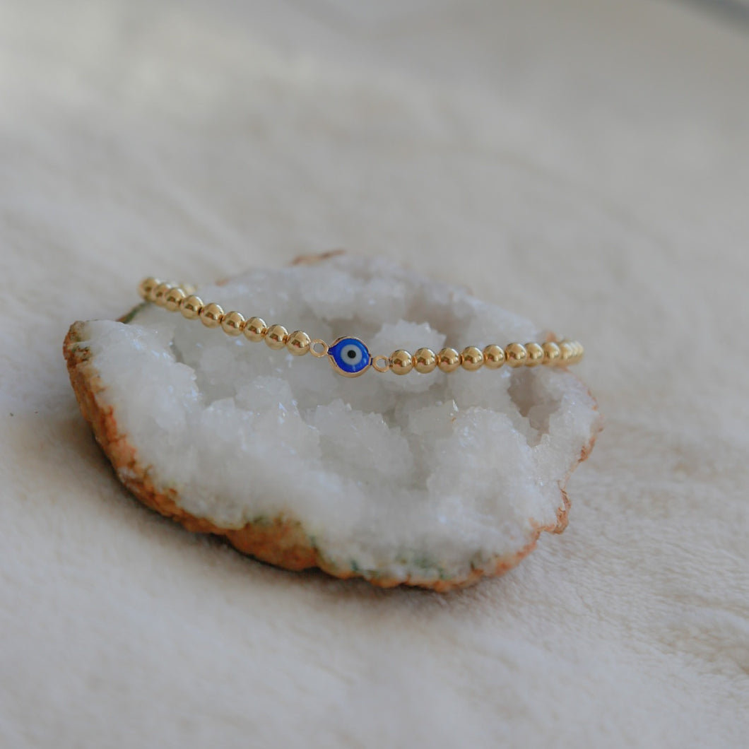 14K GOLD EVIL EYE BRACELET