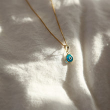 Load image into Gallery viewer, 10K GOLD EVIL EYE NECKLACE- ADJUSTABLE
