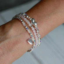 Load image into Gallery viewer, &quot;AMOUR&quot; ROSE QUARTZ BRACELET
