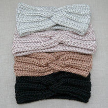 Load image into Gallery viewer, &quot;SLEET&quot; TWIST KNOT CROCHET HEADBAND
