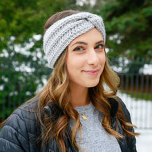 Load image into Gallery viewer, &quot;SLEET&quot; TWIST KNOT CROCHET HEADBAND
